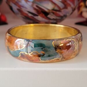 Bangle Bracelet Copper & Teal #2797